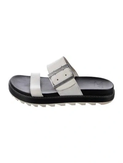 Pre-owned Sorel Leather Slides In White