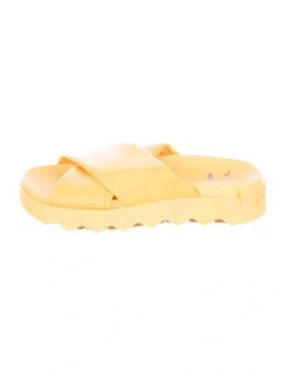 Pre-owned Sorel Leather Slides In Yellow