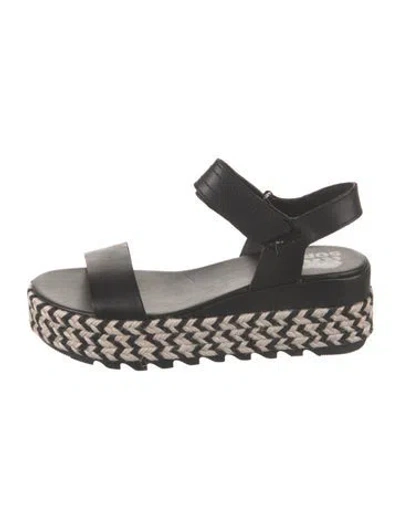 Pre-owned Sorel Leather Slingback Sandals In Black