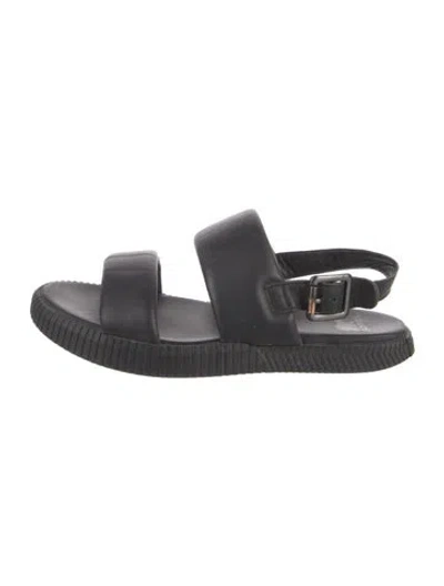 Pre-owned Sorel Leather Slingback Sandals In Black