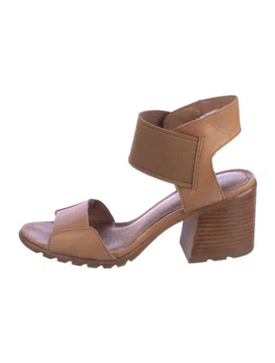 Pre-owned Sorel Leather Slingback Sandals In Brown