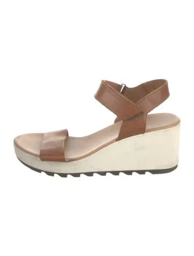 Pre-owned Sorel Leather Slingback Sandals In Brown