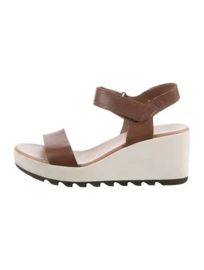 Pre-owned Sorel Leather Slingback Sandals In Brown