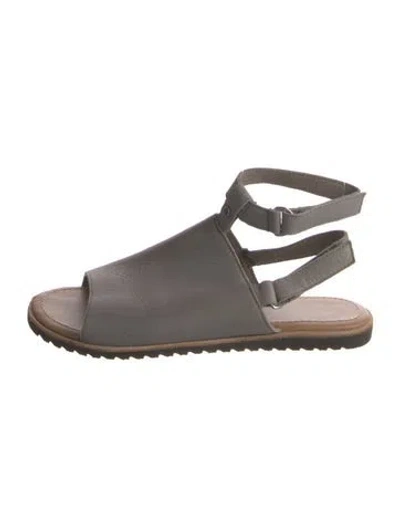 Pre-owned Sorel Leather Slingback Sandals In Gray