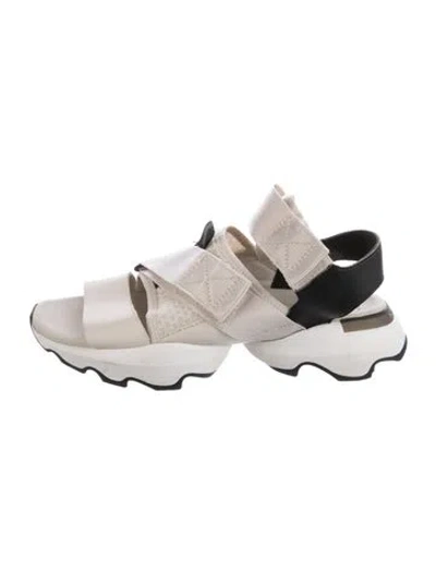 Pre-owned Sorel Leather Slingback Sandals In Gray