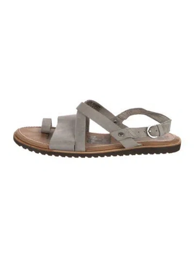 Pre-owned Sorel Leather Slingback Sandals In Gray
