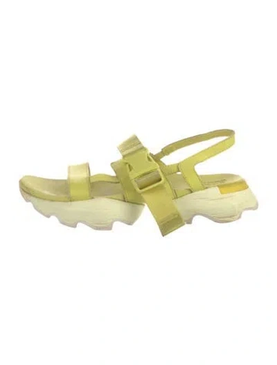 Pre-owned Sorel Leather Slingback Sandals In Green