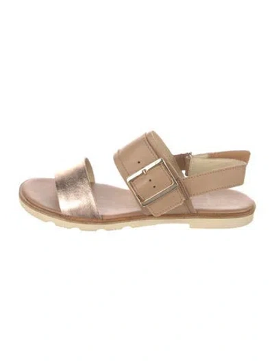 Pre-owned Sorel Leather Slingback Sandals In Neutral