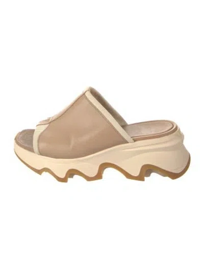 Pre-owned Sorel Leather Slingback Sandals In Neutral