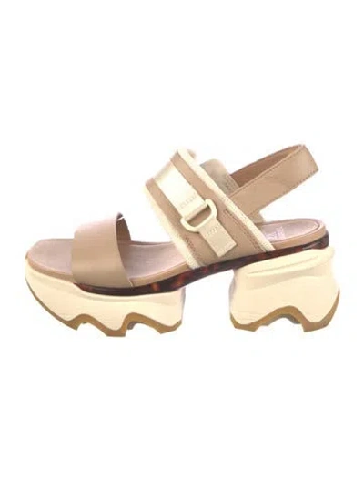 Pre-owned Sorel Leather Slingback Sandals In Neutral