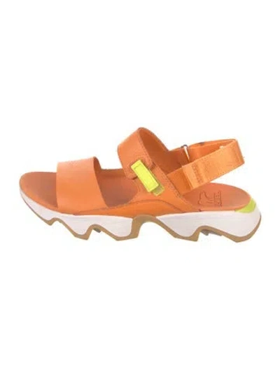 Pre-owned Sorel Leather Slingback Sandals In Orange
