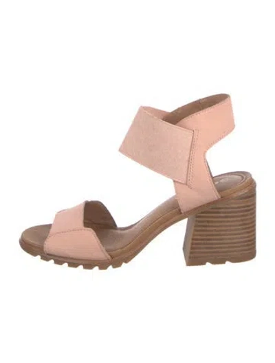 Pre-owned Sorel Leather Slingback Sandals In Pink
