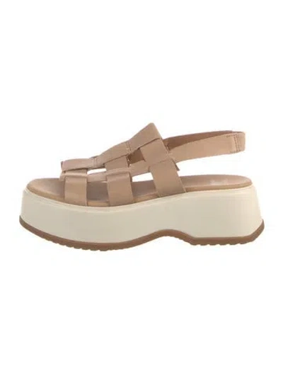 Pre-owned Sorel Leather Slingback Sandals In White