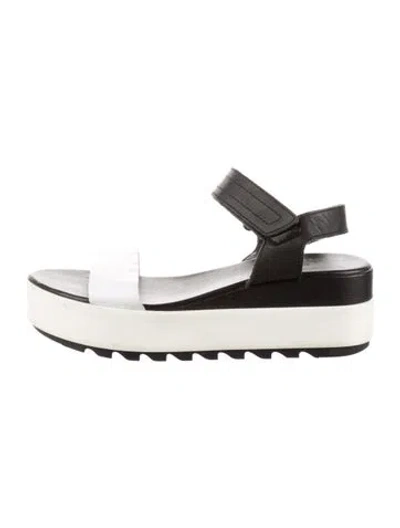 Pre-owned Sorel Leather Slingback Sandals In White