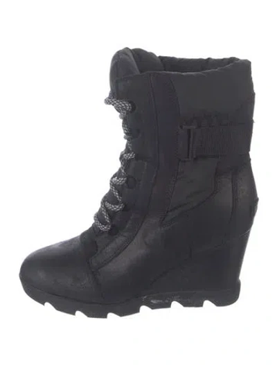 Pre-owned Sorel Leather Snow Boots In Black/blue