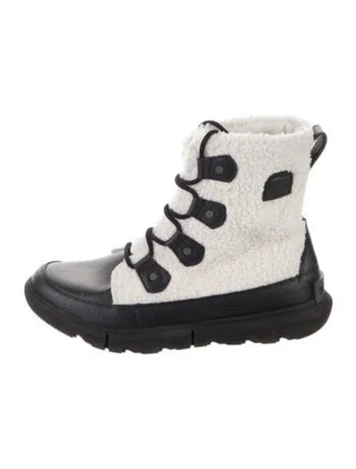 Pre-owned Sorel Leather Snow Boots In Black/white