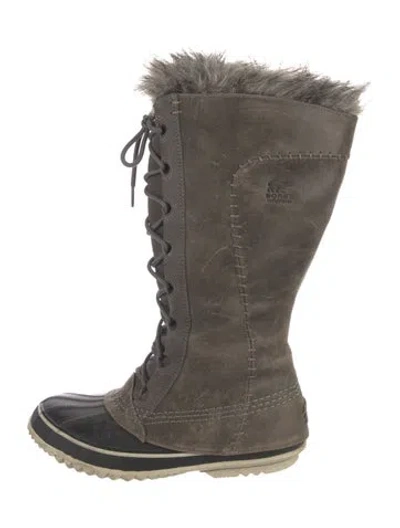 Pre-owned Sorel Leather Snow Boots In Gray
