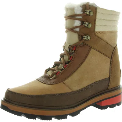 Sorel Lennox Lace Cozy Stkd Wp Womens Leather Waterproof Combat & Lace-up Boots In Multi