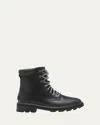 Sorel Lennox Leather Lace-up Boots In Black
