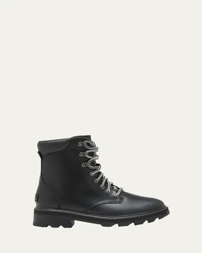 Sorel Lennox Leather Lace-up Boots In Black