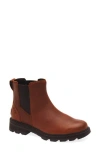 Sorel Lennox Waterproof Chelsea Boot In Brown