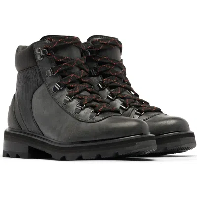 Sorel Lennox Waterproof Hiking Boot In Black/warp Red