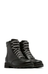 Sorel Lennox Waterproof Lace-up Boot In Black/sea Salt