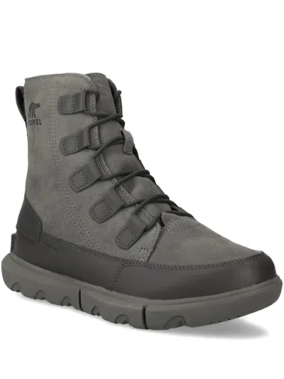Sorel Logo-print Suede Boots In Gray