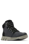 Sorel Mac Hill Lite Mid Waterproof Leather Boot In Black/quarry