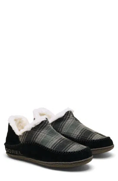 Sorel Manawan Ii Faux Fur Lined Slipper In Black/ Grill