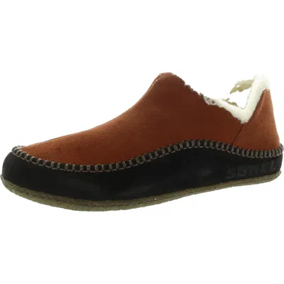 Sorel Manawan Ii Mens Slippers Lined Moccasin Slippers In Brown