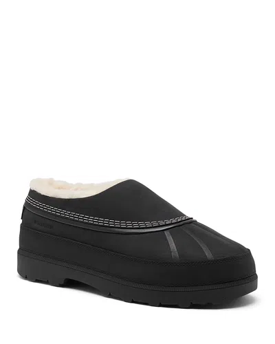 Sorel Men's Ambler Fireside Faux Shearling Lined Waterproof Clogs In Black