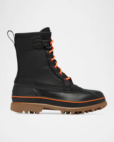 Sorel Men's Caribou Royal Leather Lace-up Boots In Black, Black