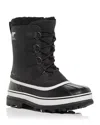 Sorel Men's Caribou Waterproof Nubuck Leather Cold-weather Boots In Black/dark Stone