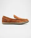 Sorel Men's Dude Moc Suede And Faux Fur Slippers In Elk