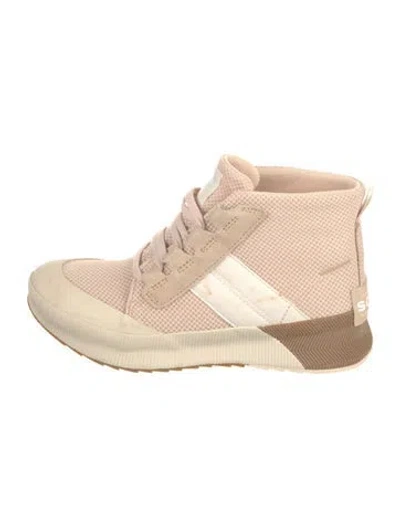 Pre-owned Sorel Mesh Colorblock Pattern Wedge Sneakers In Neutral