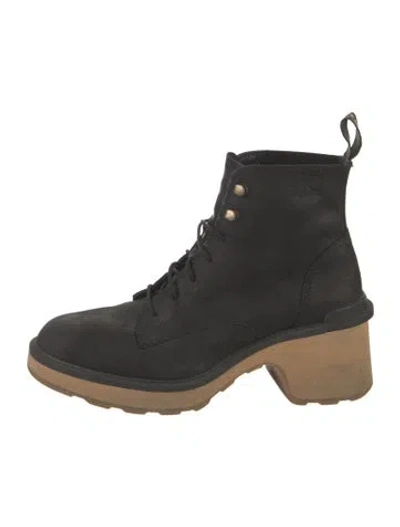Pre-owned Sorel Nubuck Combat Boots In Black