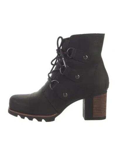 Pre-owned Sorel Nubuck Lace-up Boots In Black