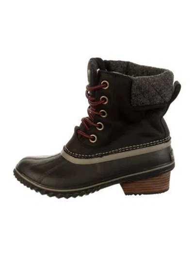 Pre-owned Sorel Nubuck Lace-up Boots In Black