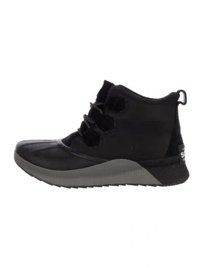 Pre-owned Sorel Nubuck Lace-up Boots In Black