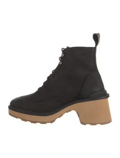 Pre-owned Sorel Nubuck Lace-up Boots In Black