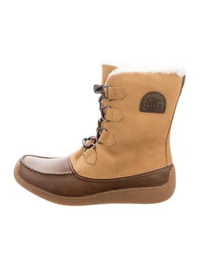Pre-owned Sorel Nubuck Lace-up Boots In Brown
