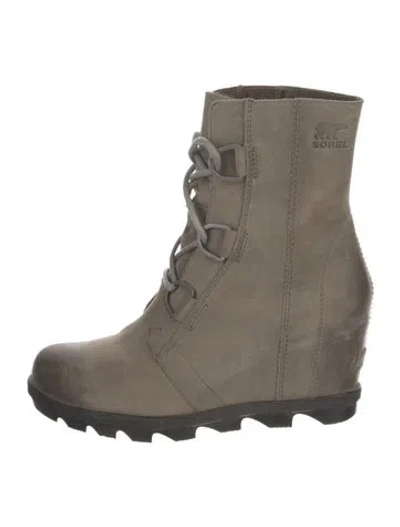 Pre-owned Sorel Nubuck Lace-up Boots In Gray