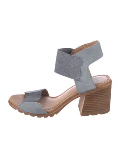 Pre-owned Sorel Nubuck Slingback Sandals In Blue