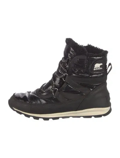 Pre-owned Sorel Nylon Colorblock Pattern Combat Boots In Black