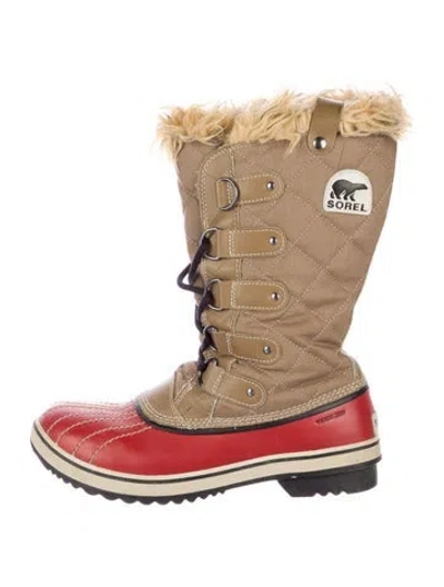 Pre-owned Sorel Nylon Colorblock Pattern Lace-up Boots