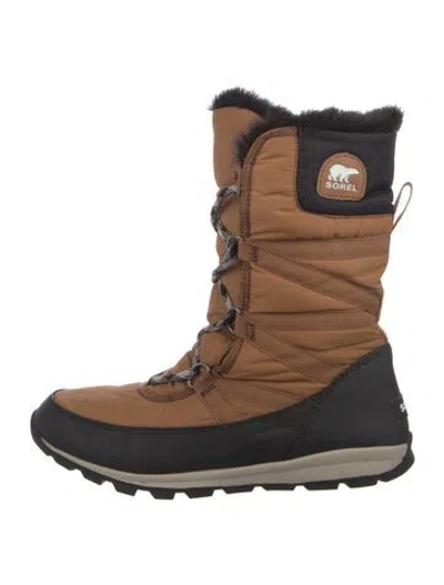 Pre-owned Sorel Nylon Colorblock Pattern Lace-up Boots In Brown