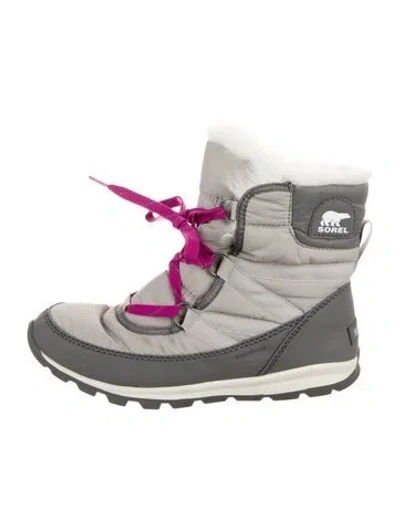 Pre-owned Sorel Nylon Colorblock Pattern Lace-up Boots In Gray