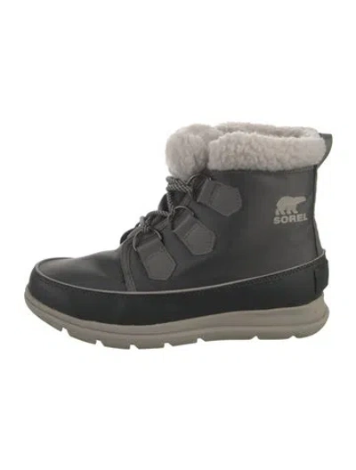Pre-owned Sorel Nylon Colorblock Pattern Lace-up Boots In Gray
