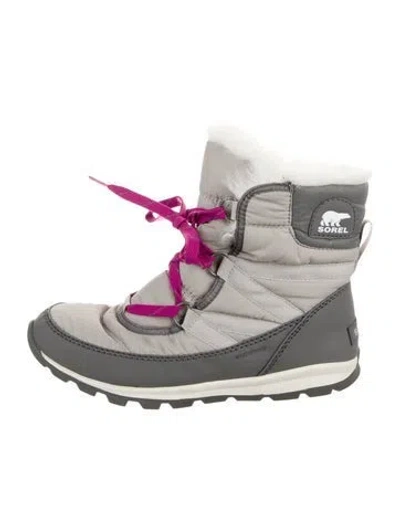 Pre-owned Sorel Nylon Colorblock Pattern Lace-up Boots In Gray